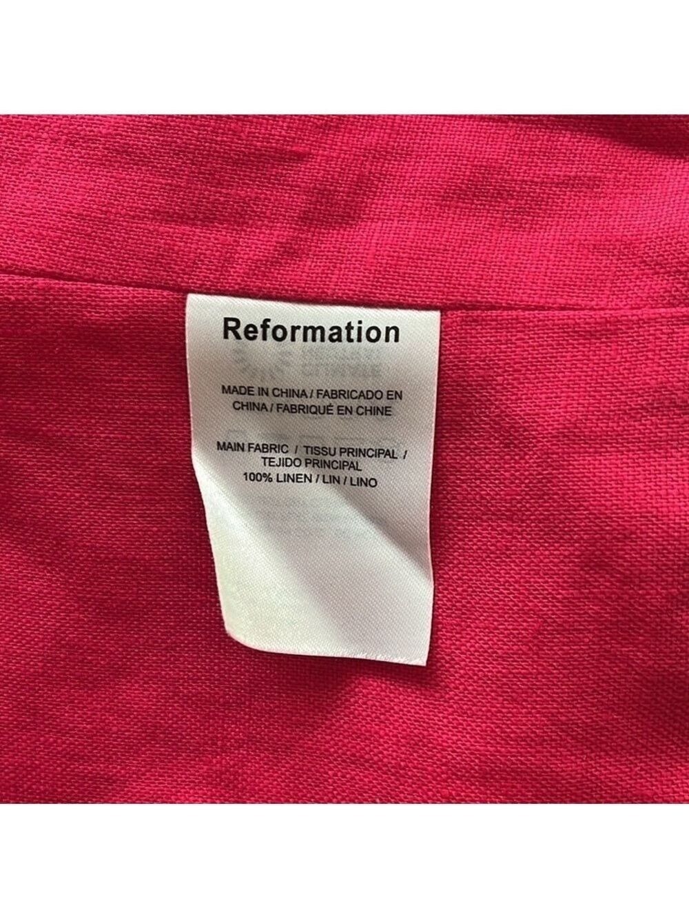 Reformation Orzo Pink Linen Crop Top in Corvette size 10 12 - Picture 7 of 9